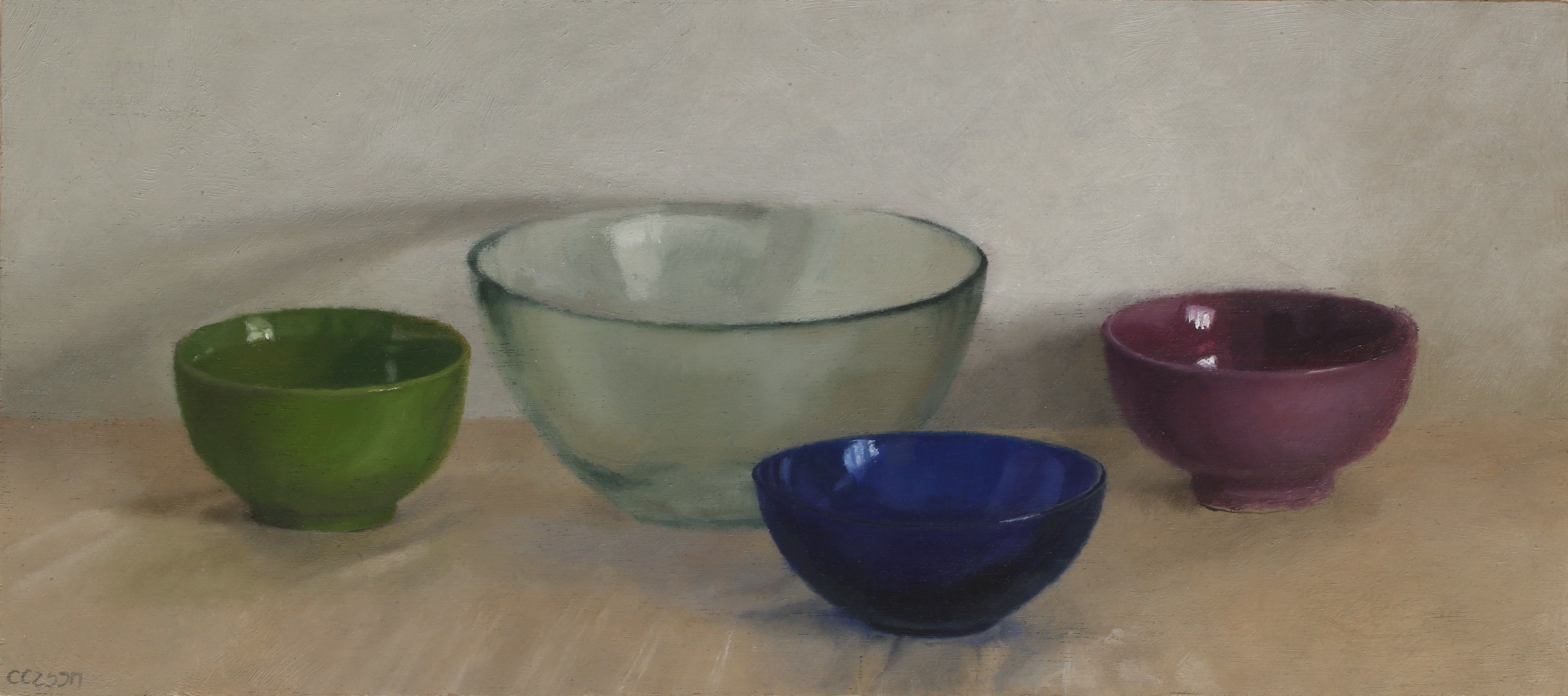 מתמלא מתרוקן, 2013, שמן על בד מוצמד לעץ, 20X45 ס"מ